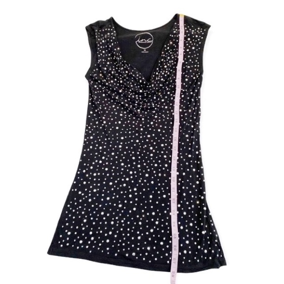 INC International Concepts Black Sleeveless Embellished Tunic Top, Size XS - Picture 5 of 9